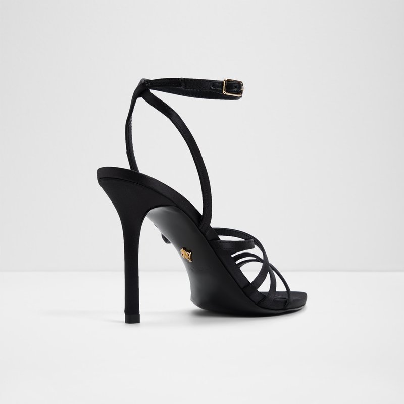 Aldo sandale na visoku petu SOLANIA TEX SATIN - crna 6