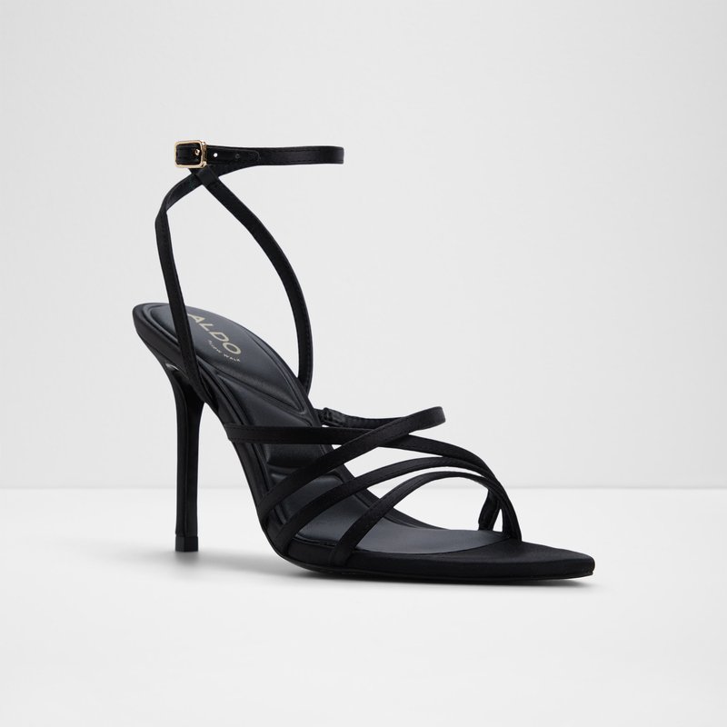 Aldo sandale na visoku petu SOLANIA TEX SATIN - crna 3