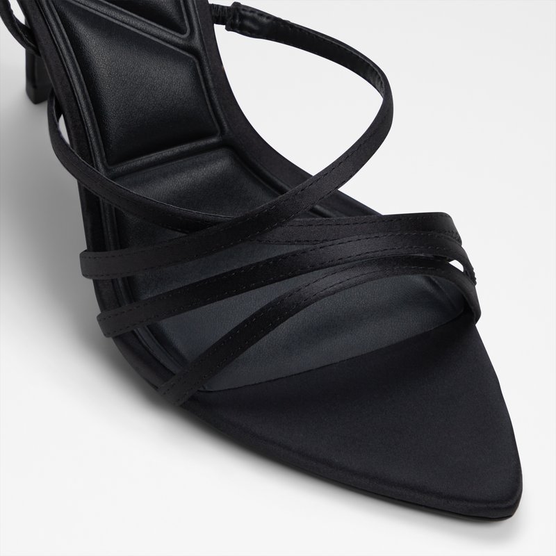 Aldo sandale na visoku petu SOLANIA TEX SATIN - crna 4