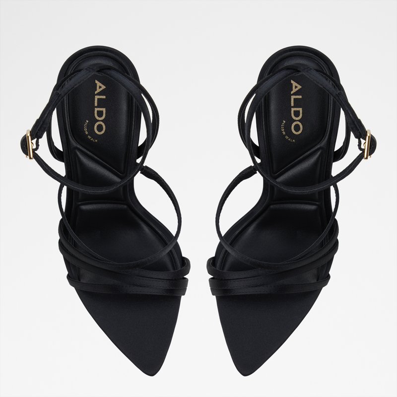 Aldo sandale na visoku petu SOLANIA TEX SATIN - crna 5