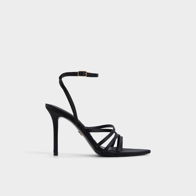Aldo sandale na visoku petu SOLANIA TEX SATIN - crna 1