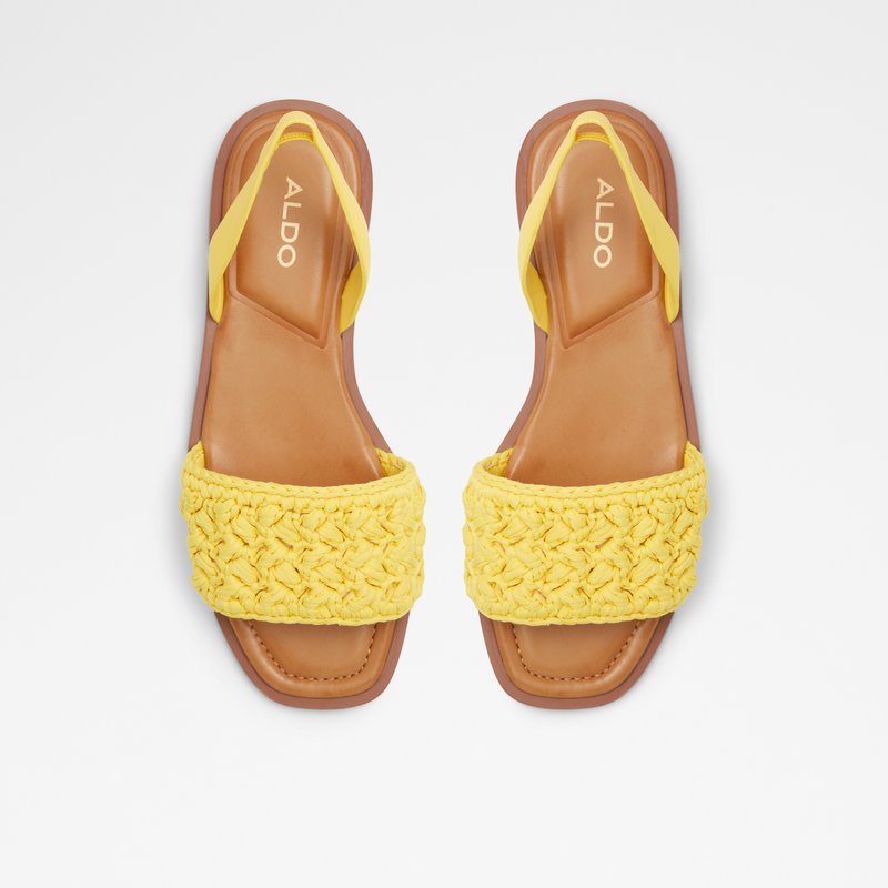 Aldo ravne sandale SOLENA TEX CROCHET - žuta 5