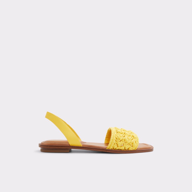 Aldo ravne sandale SOLENA TEX CROCHET - žuta 1