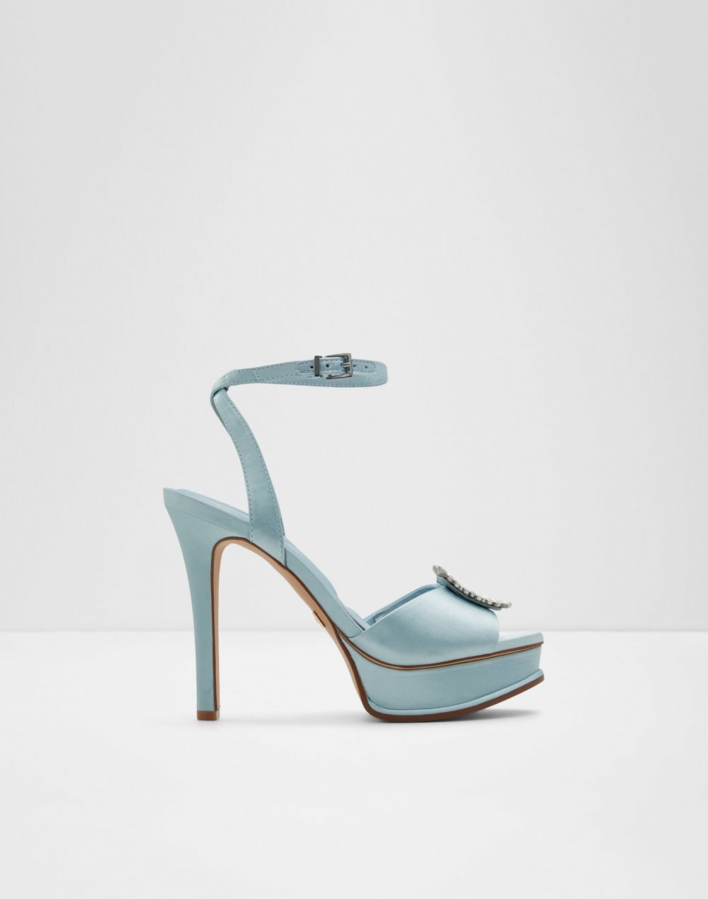 Aldo sandale na visoku petu SOLITAIRA TEX SATIN - plava