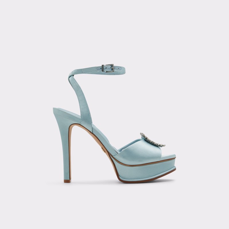 Aldo sandale na visoku petu SOLITAIRA TEX SATIN - plava 1