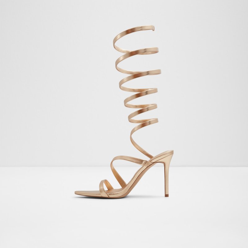 Aldo sandale na visoku petu SPIRA SYN METALLIC - zlatna 3