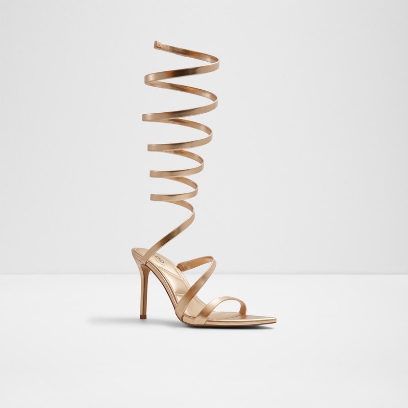 Aldo sandale na visoku petu SPIRA SYN METALLIC - zlatna 4