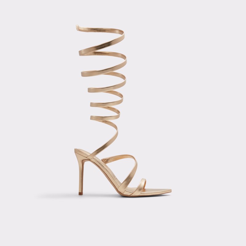 Aldo sandale na visoku petu SPIRA SYN METALLIC - zlatna 1