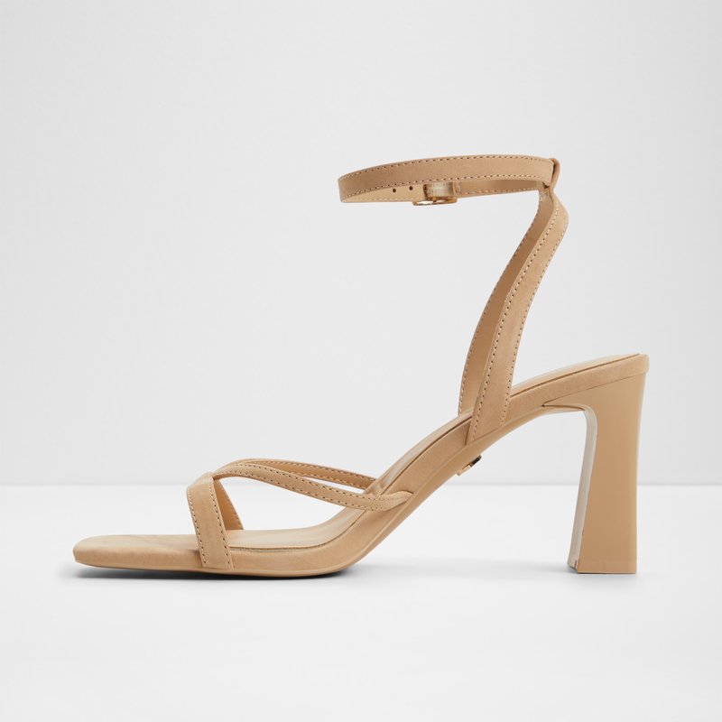 Aldo sandale na srednje visoku petu STELLARE LEA NUBUCK - bež 3