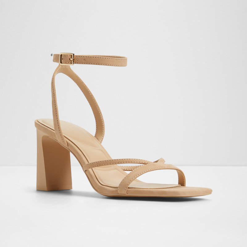 Aldo sandale na srednje visoku petu STELLARE LEA NUBUCK - bež 5