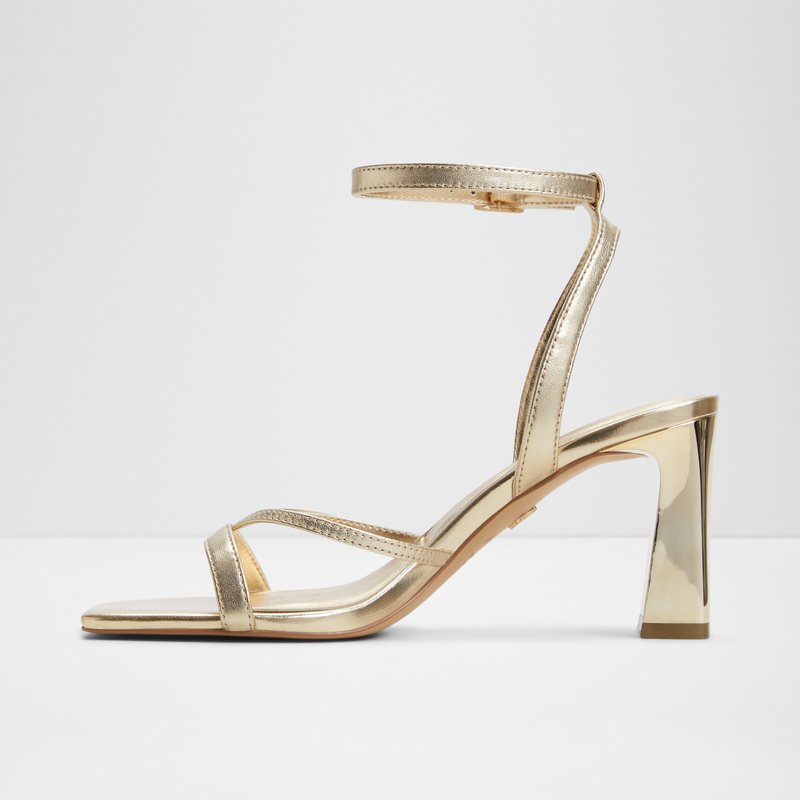 Aldo sandale na srednje visoku petu STELLARE LEA METALLIC - zlatna