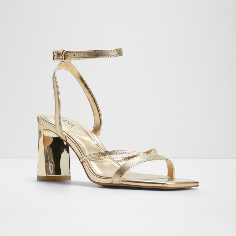 Aldo sandale na srednje visoku petu STELLARE LEA METALLIC - zlatna