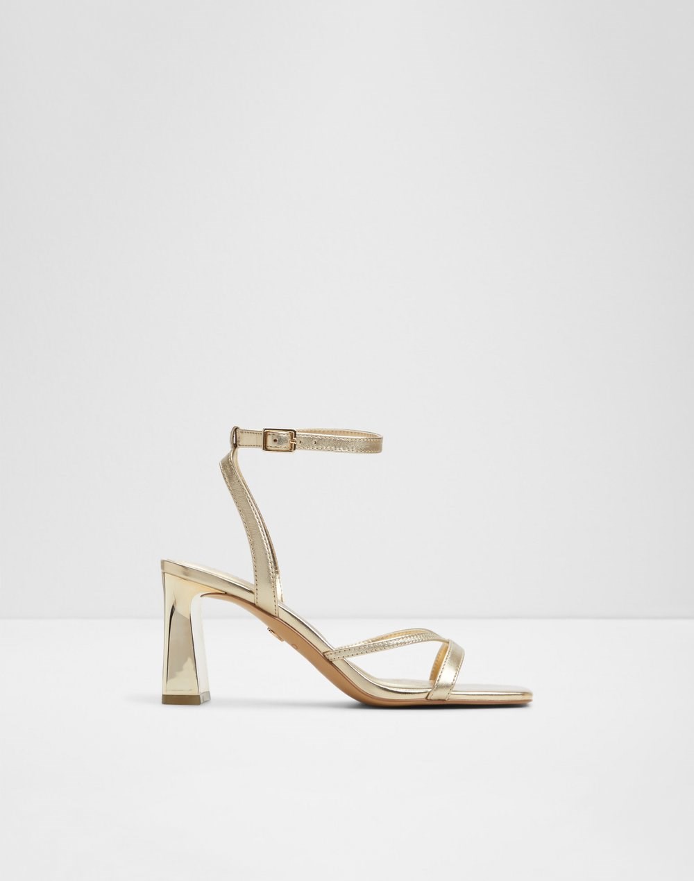 Aldo sandale na srednje visoku petu STELLARE LEA METALLIC - zlatna