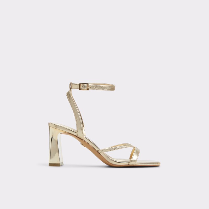 Aldo sandale na srednje visoku petu STELLARE LEA METALLIC - zlatna