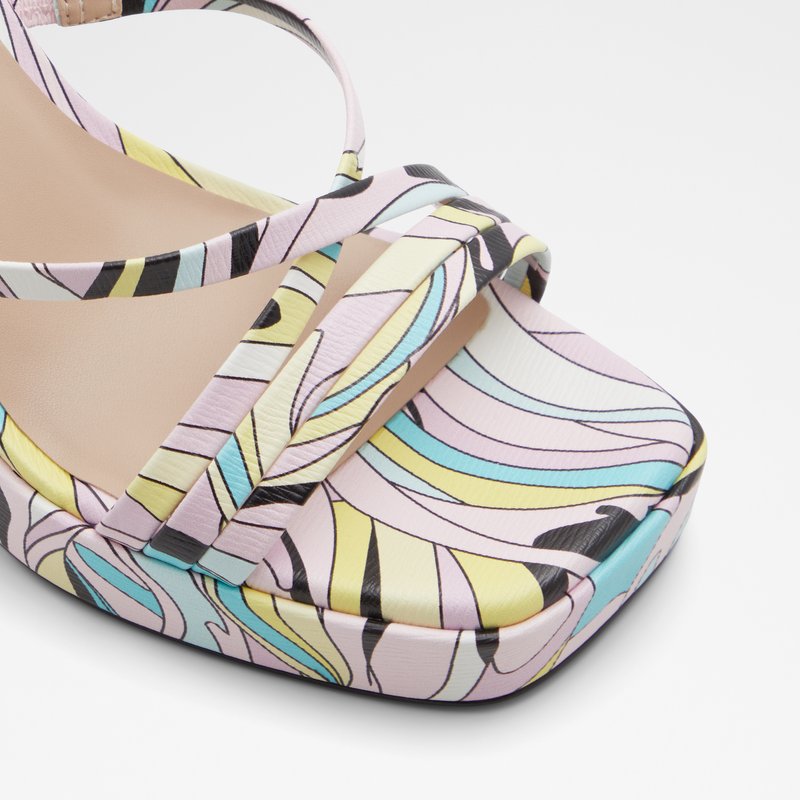 Aldo sandale na visoku petu TAIA SYN EMBOSSED - multicolor 4