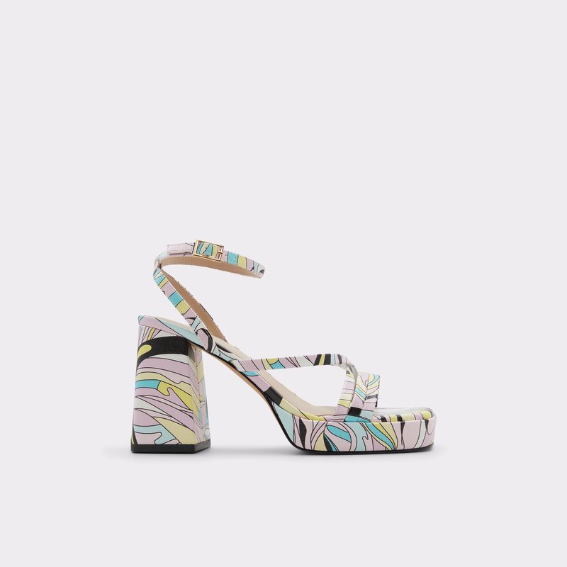 Aldo sandale na visoku petu TAIA SYN EMBOSSED - multicolor 1