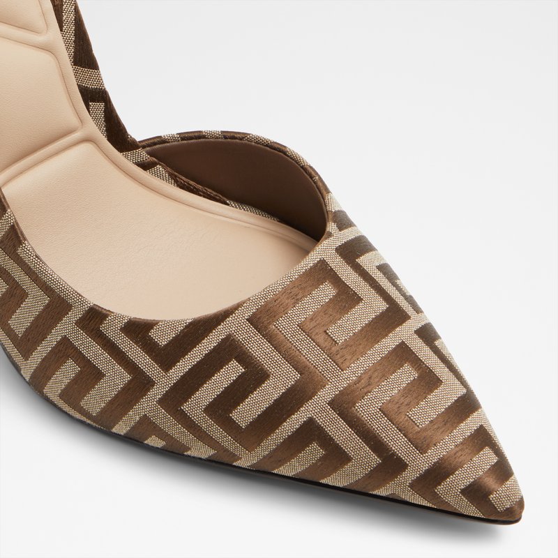 Aldo cipele na visoku petu TANZY TEX JACQUARD - smeđa