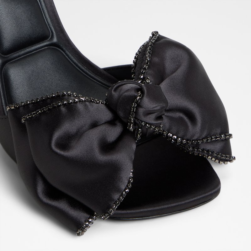 Aldo sandale na visoku petu TINSEL TEX SATIN - crna 5