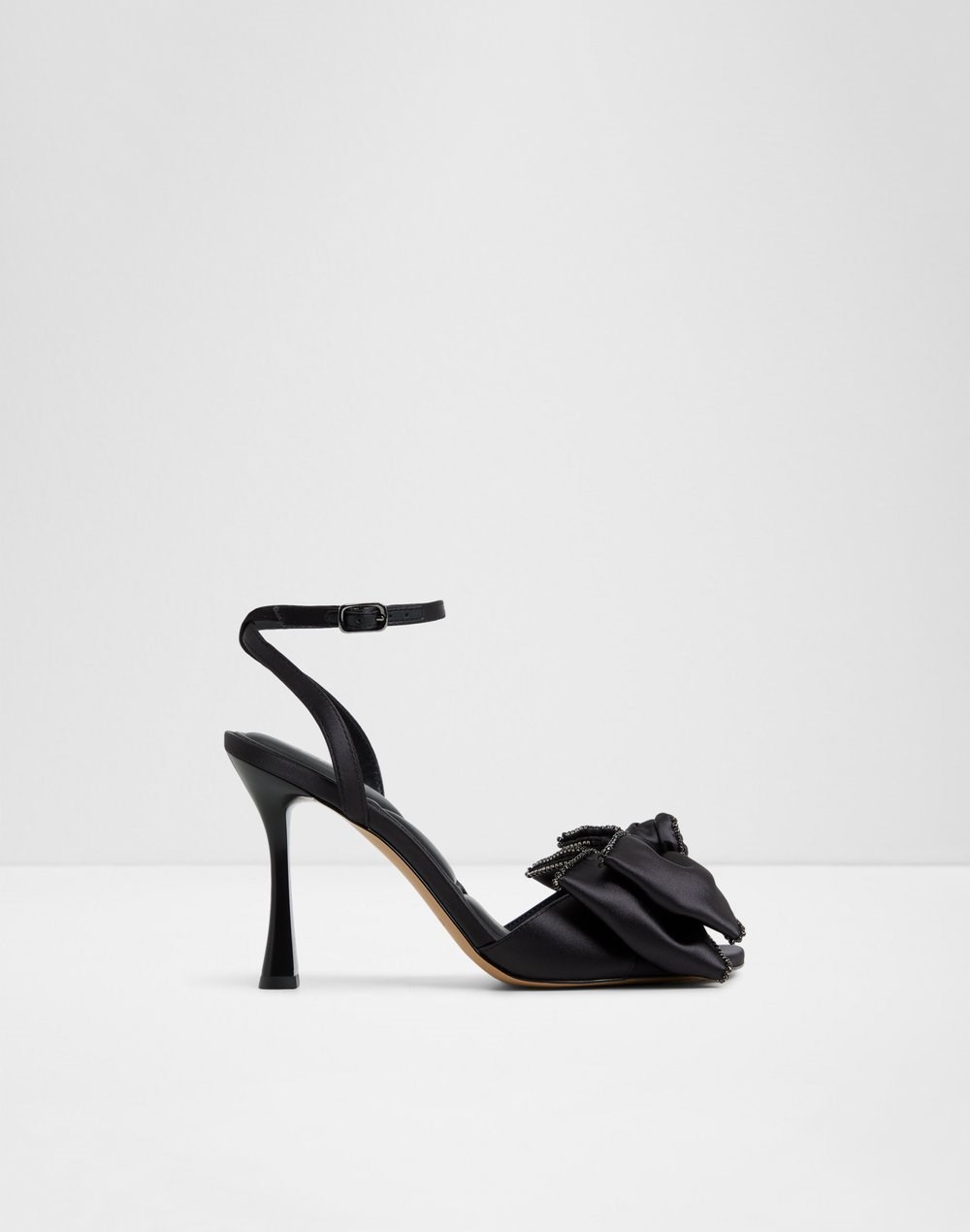 Aldo sandale na visoku petu TINSEL TEX SATIN - crna