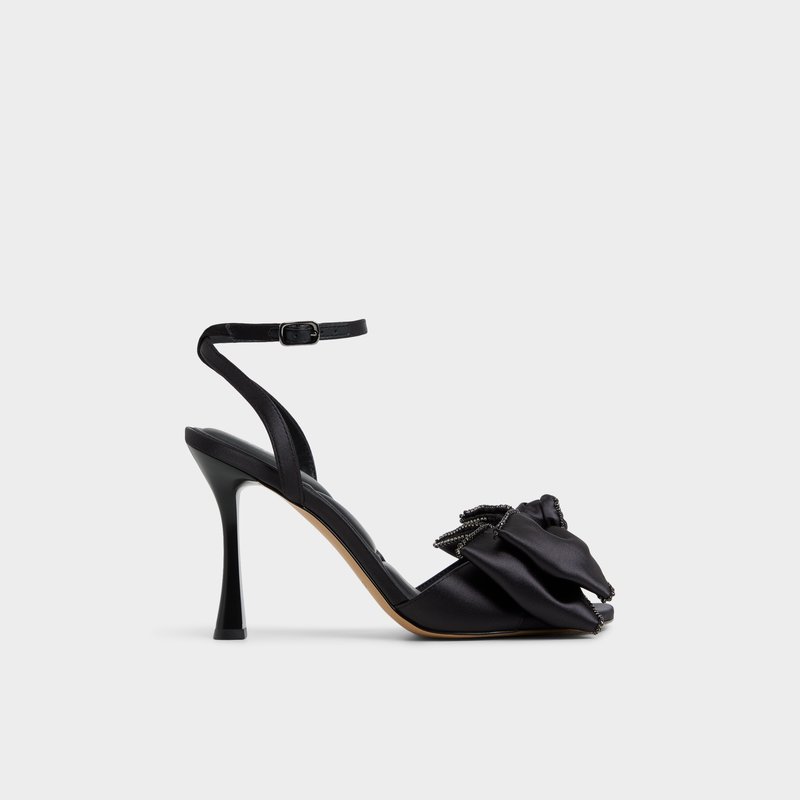 Aldo sandale na visoku petu TINSEL TEX SATIN - crna 1