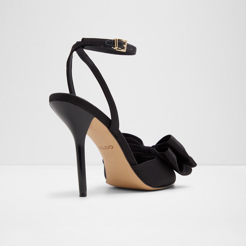Aldo sandale na visoku petu TINSLETTA TEX SATIN - crna 2