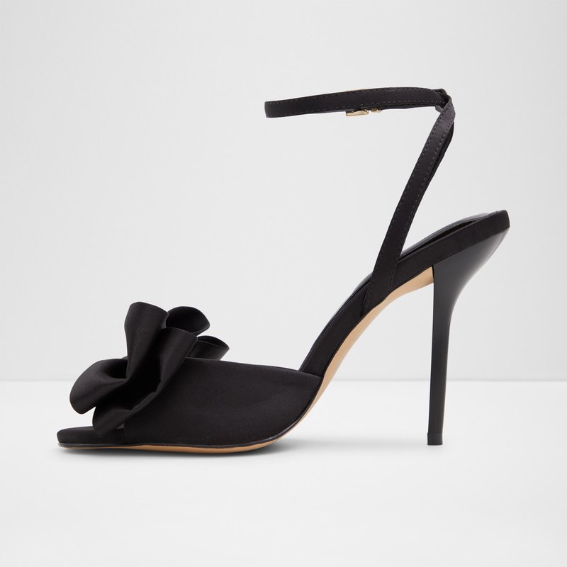 Aldo sandale na visoku petu TINSLETTA TEX SATIN - crna 3