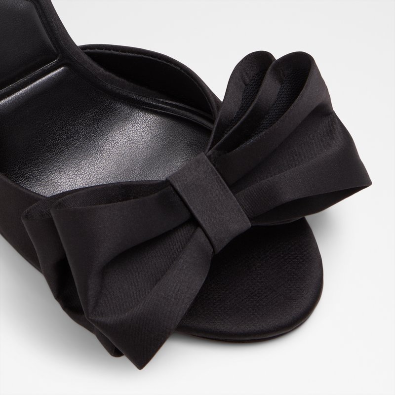 Aldo sandale na visoku petu TINSLETTA TEX SATIN - crna 5