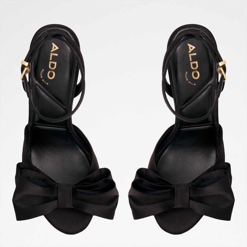 Aldo sandale na visoku petu TINSLETTA TEX SATIN - crna 6
