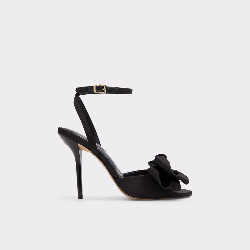 Aldo sandale na visoku petu TINSLETTA TEX SATIN - crna 1