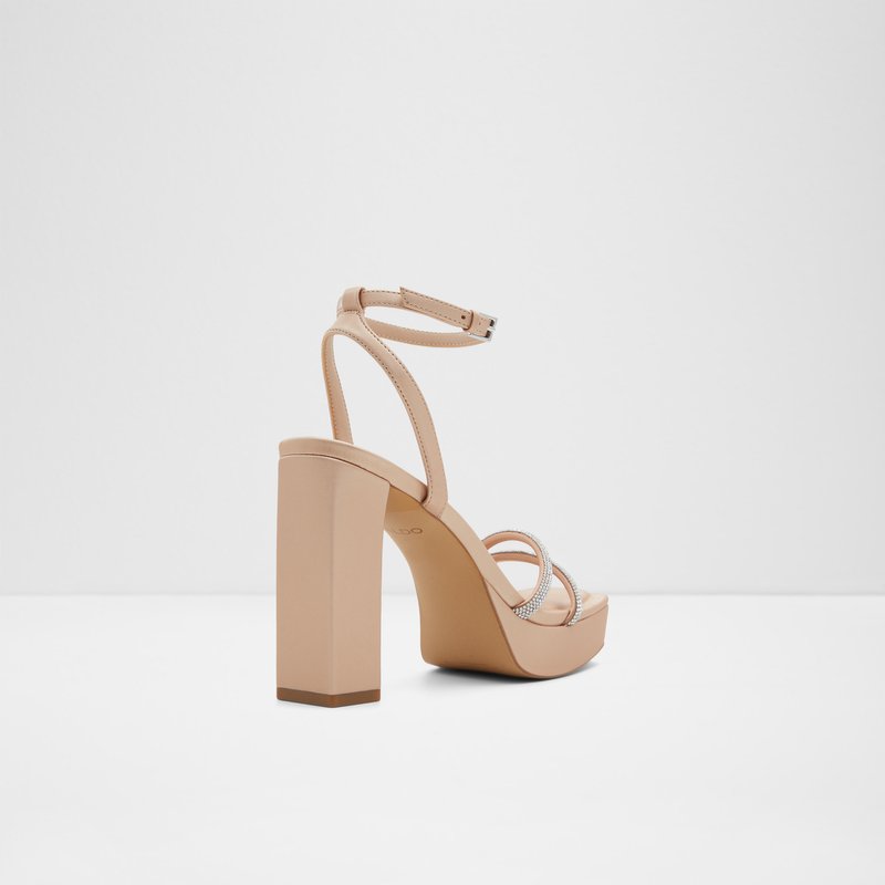 Aldo sandale na visoku petu TINTIN SYN MIX MAT - bež 6