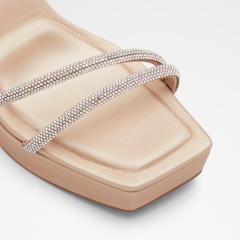 Aldo sandale na visoku petu TINTIN SYN MIX MAT - bež 4