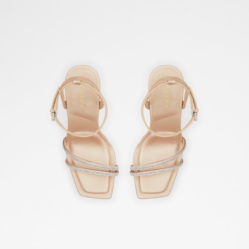 Aldo sandale na visoku petu TINTIN SYN MIX MAT - bež 5