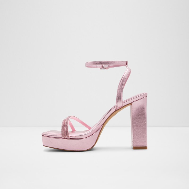 Aldo sandale na visoku peti TINTIN SYN MIX MAT - ružičasta 3