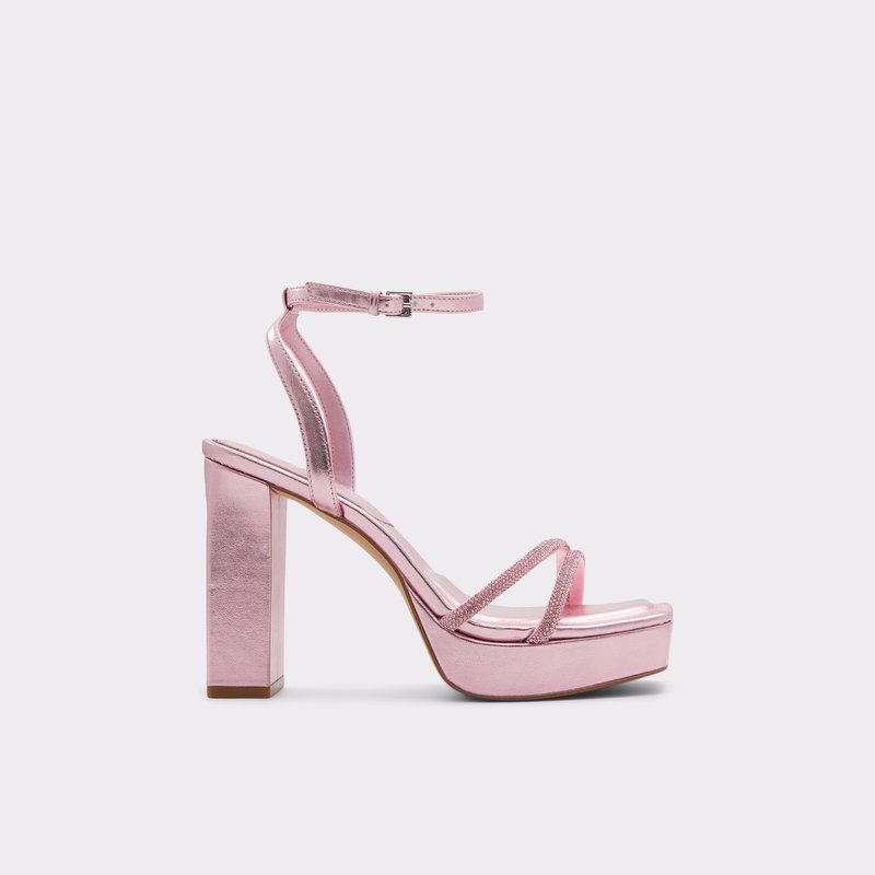 Aldo sandale na visoku peti TINTIN SYN MIX MAT - ružičasta 1