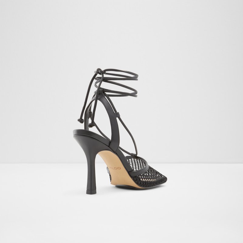 Aldo sandale na visoku petu TROPEZ TEX MESH - crna 5