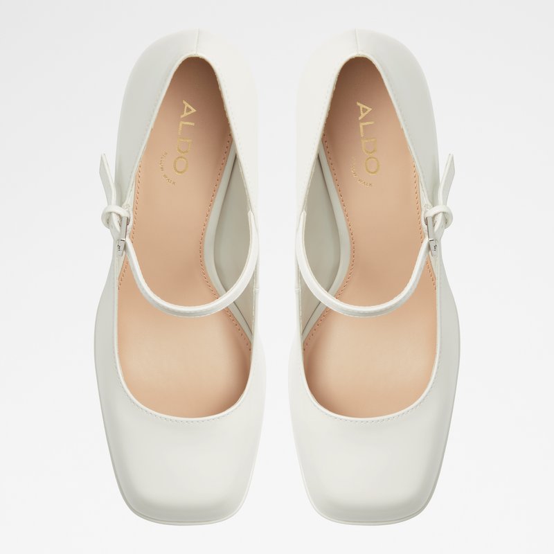 Aldo cipele na srednje visoku petu TROWE SYN SHINY - bijela 5