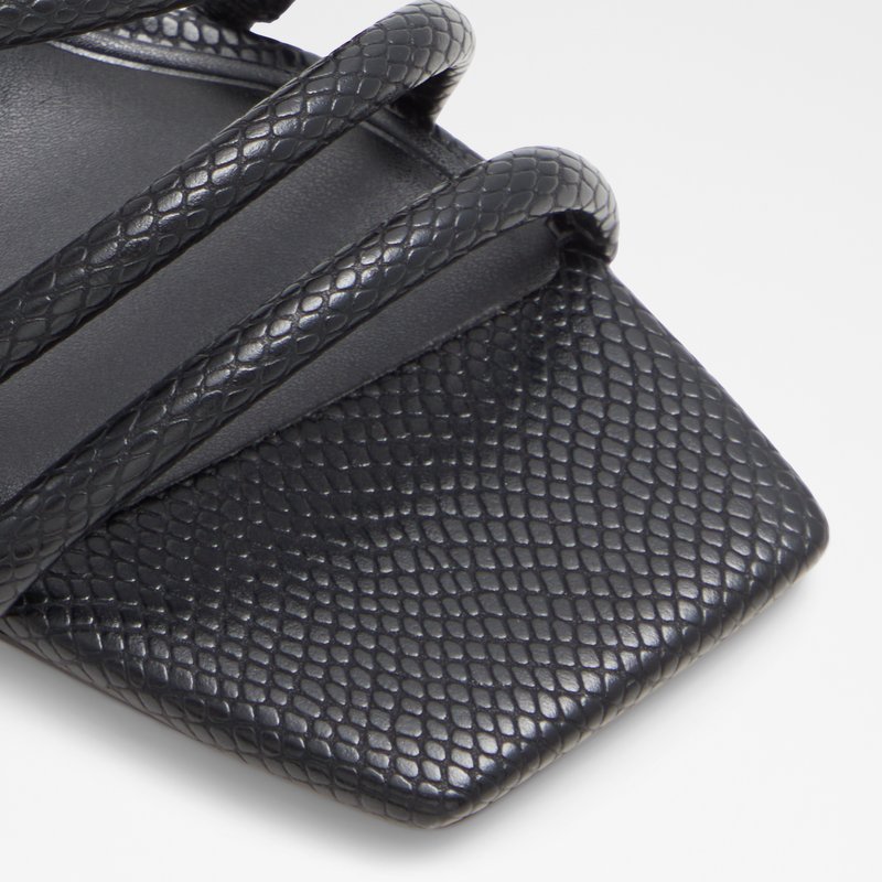 Aldo sandale na srednje visoku petu TWIRLY SYN EMB SNAKE - crna 5