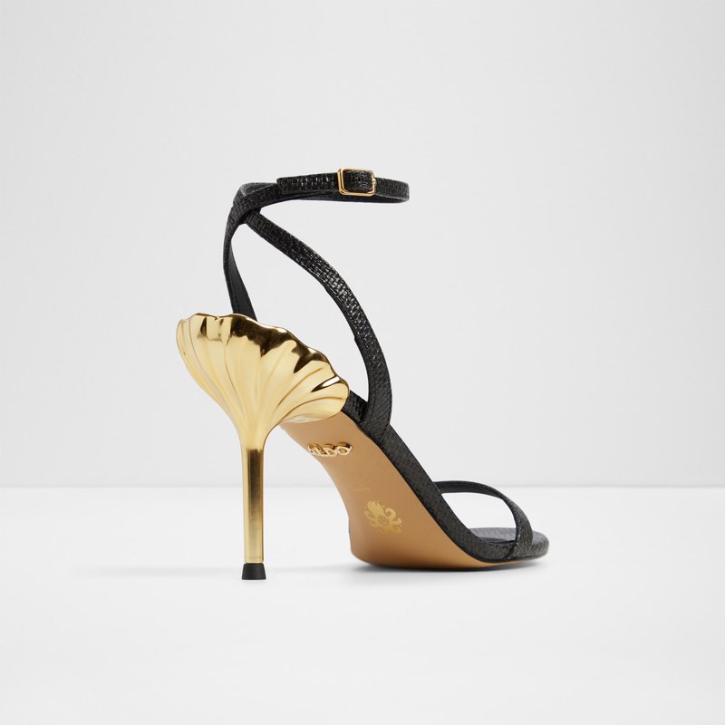 Aldo disney x aldo sandale na visoku petu URSULAHEEL TEX RAFFIA - crna 2