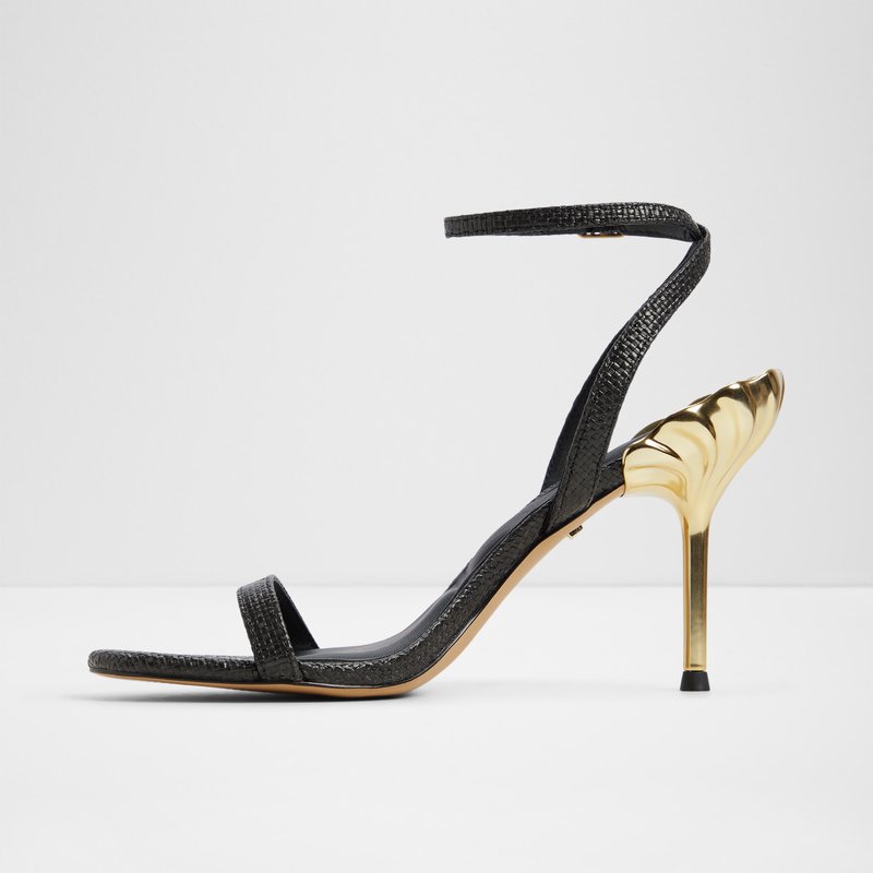 Aldo disney x aldo sandale na visoku petu URSULAHEEL TEX RAFFIA - crna 3