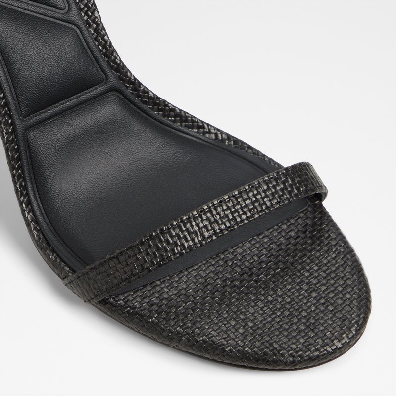 Aldo disney x aldo sandale na visoku petu URSULAHEEL TEX RAFFIA - crna 5