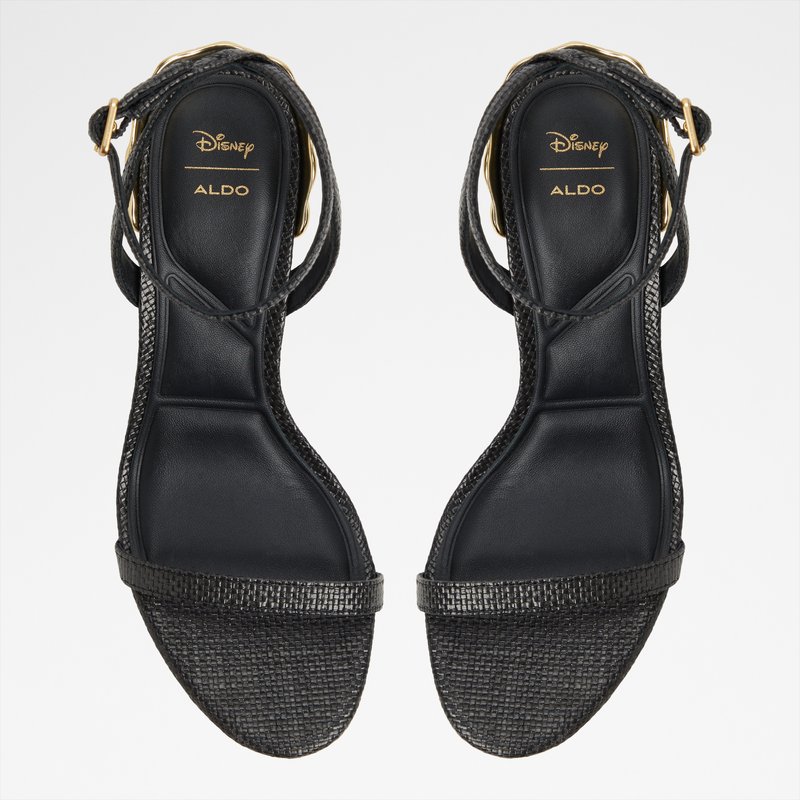 Aldo disney x aldo sandale na visoku petu URSULAHEEL TEX RAFFIA - crna 6