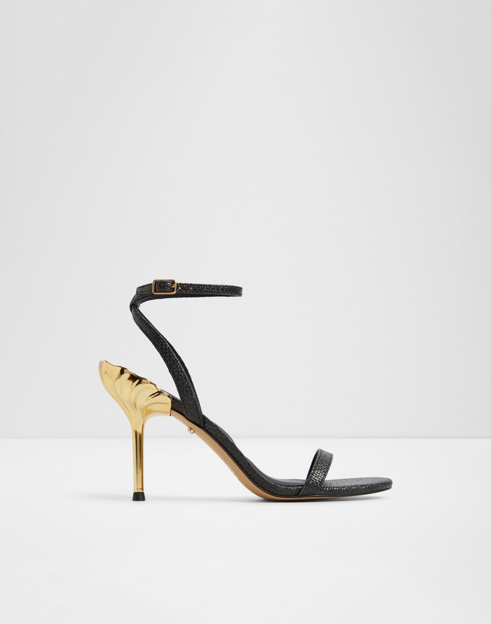 Aldo disney x aldo sandale na visoku petu URSULAHEEL TEX RAFFIA - crna