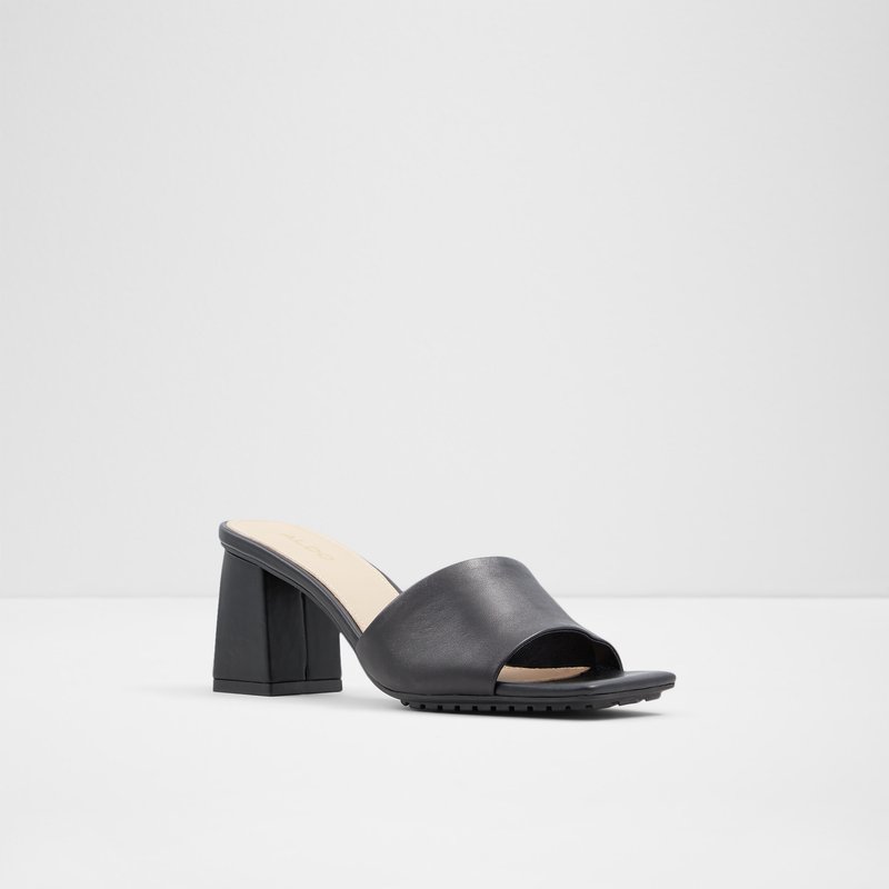 Aldo sandale na visoku petu VELALITH LEA SMOOTH - crna 4