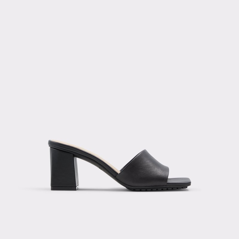 Aldo sandale na visoku petu VELALITH LEA SMOOTH - crna 1