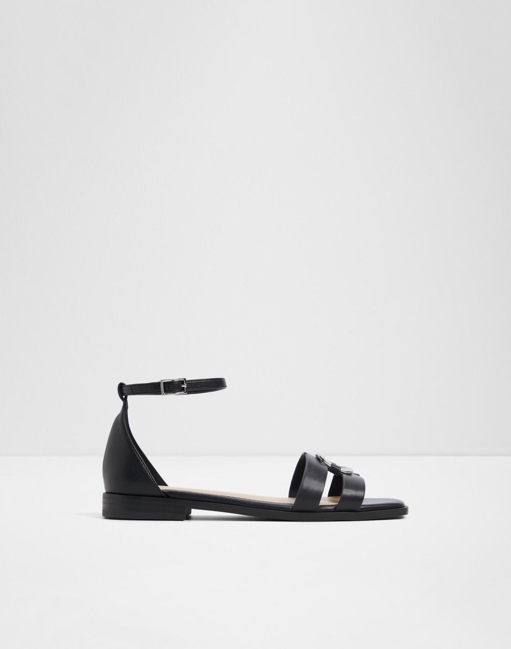 Aldo ravne sandale VOK SYN SMOOTH - crna