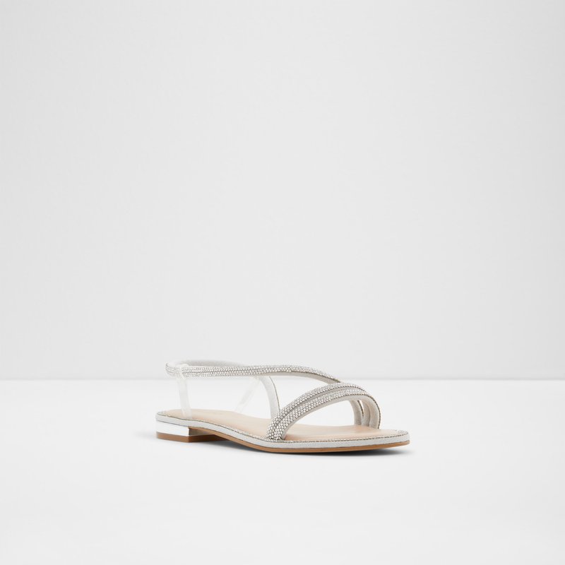 Aldo ravne sandale WICOREBETH SYN MIX MAT - srebrna 3